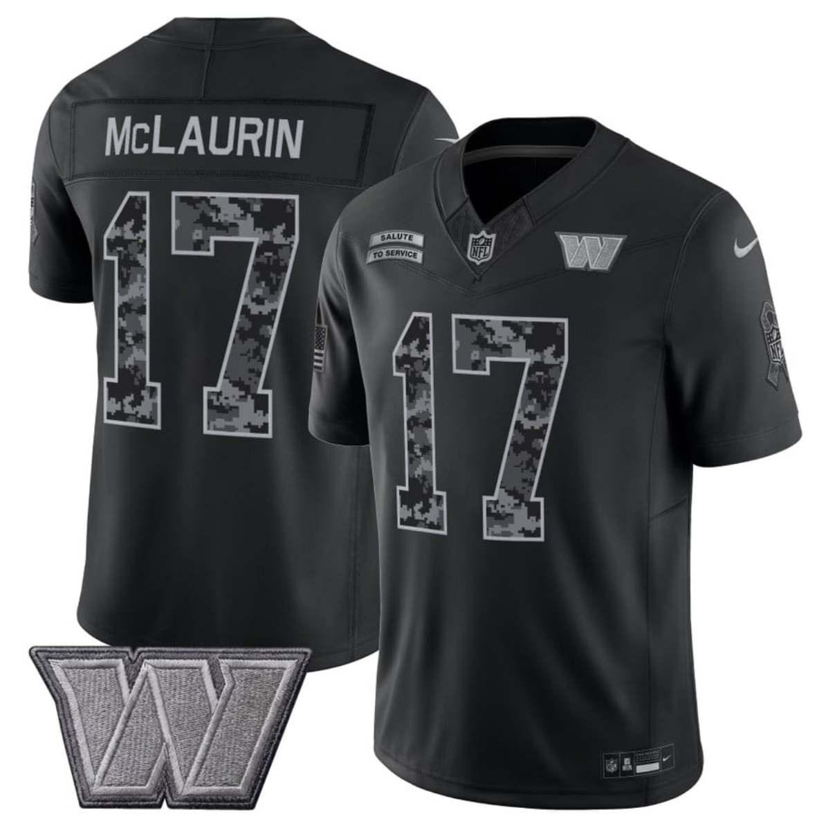 Men's Black Washington Commanders #17 Terry McLaurin F.U.S.E. 2026 Salute to Service Limited Stitched Football Jersey
